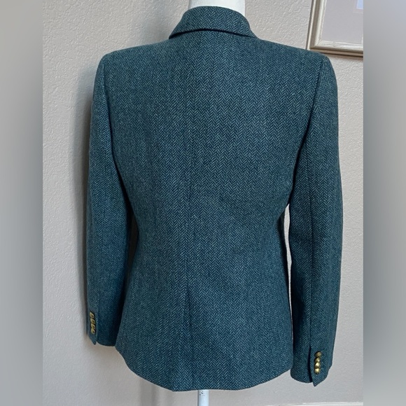 J. Crew Teal Herringbone Blazer, women's size 8. Very Classy! New! - Picture 7 of 15